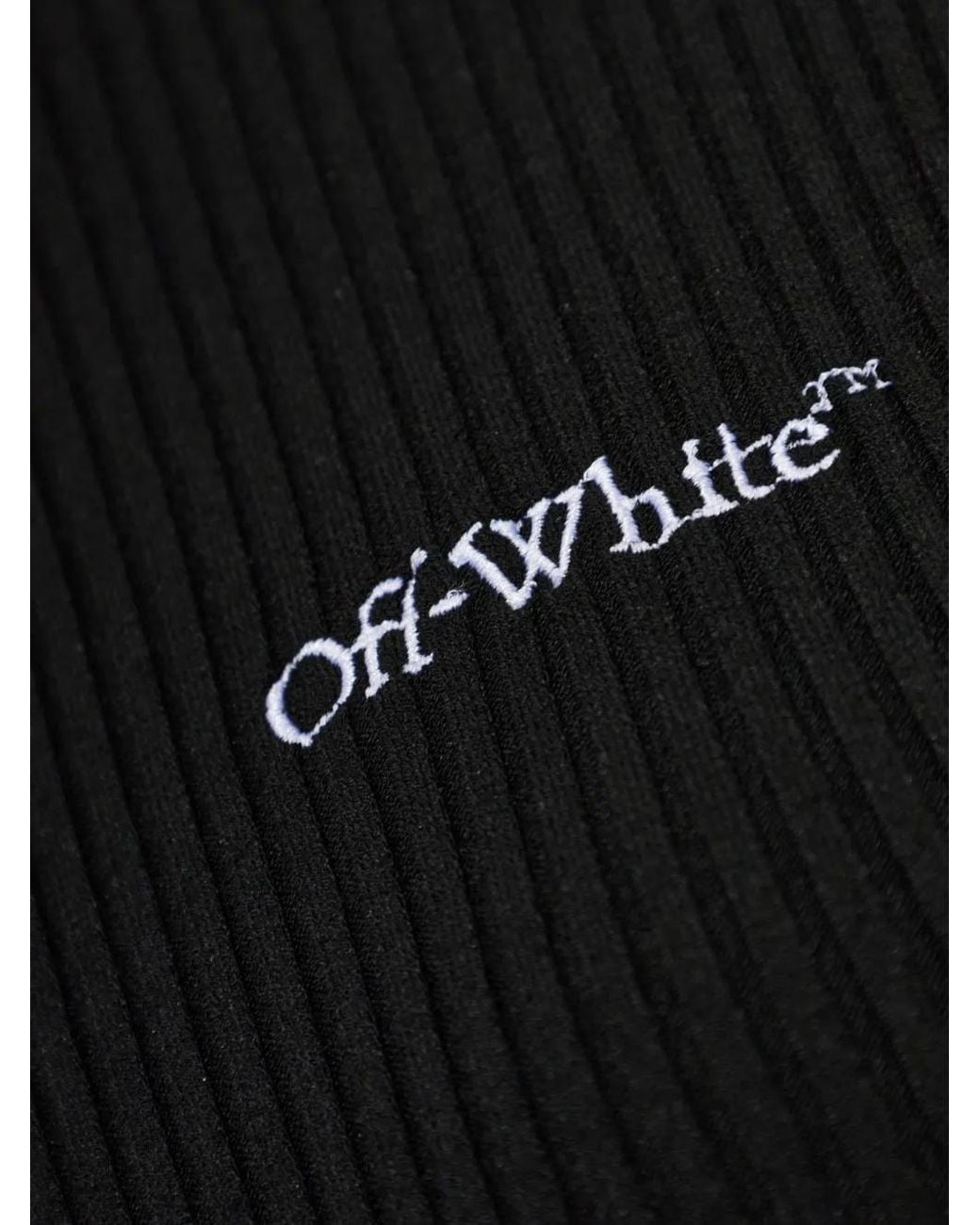 Off-White c/o Virgil Abloh Black Ribbed-Knit Logo-Embroidered Sweater