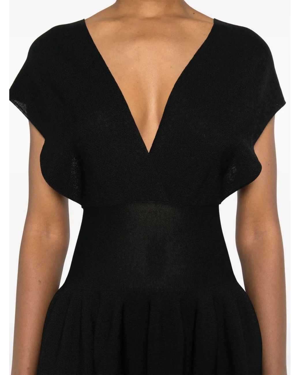 Iceberg Black Logo-Embossed Detail Knitted Dress