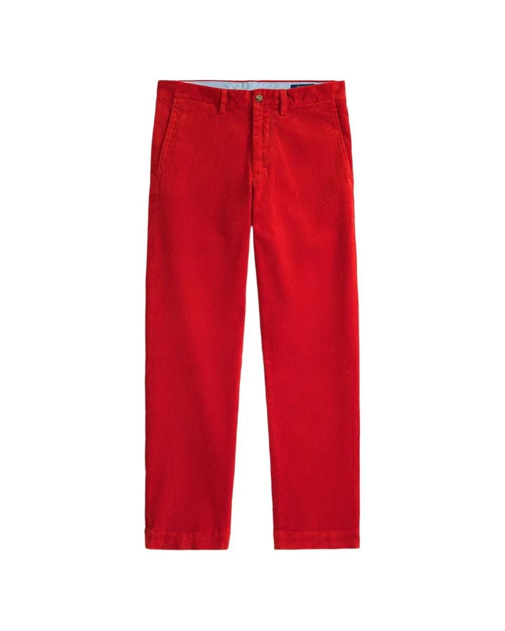 Polo Ralph Lauren Red Pantalon En Velours Côtelé for men
