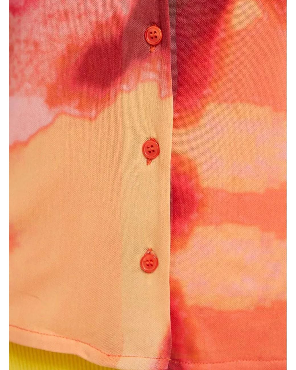 Desigual Orange Short-Sleeved Printed Blouse
