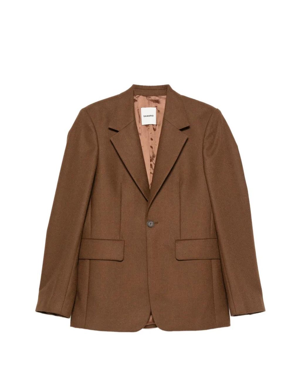 Sandro Brown Long-Sleeve Buttoned Blazer for men
