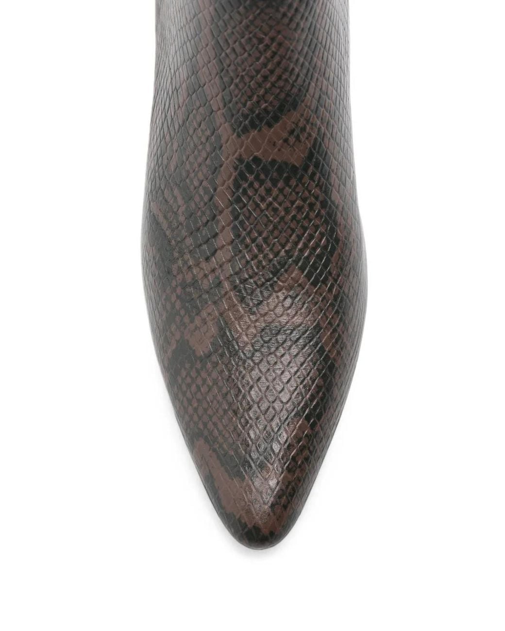 Bibi Lou Brown Snakeskin-Effect Leather Ankle Boots