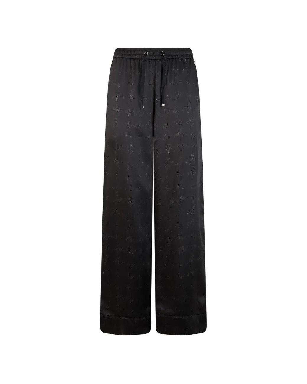 Herno Black Drawstring Wide-Leg Trousers