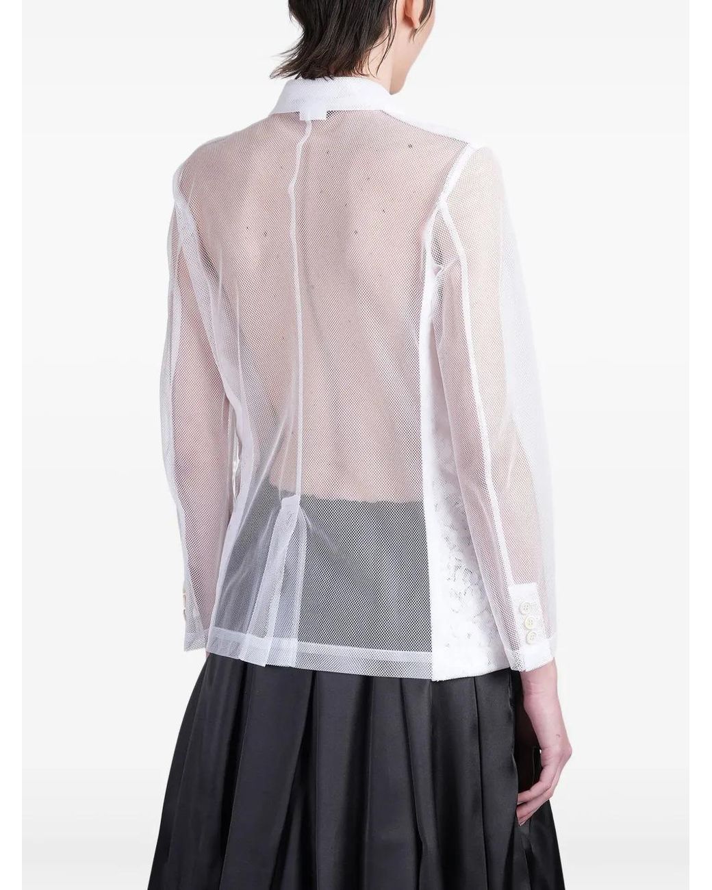 Comme des Garçons White Single-Breasted Jacket