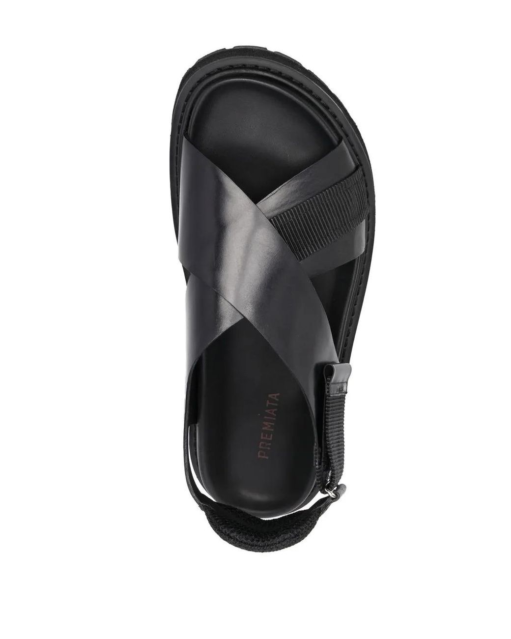 Premiata Black Crossover-Strap Leather Sandals