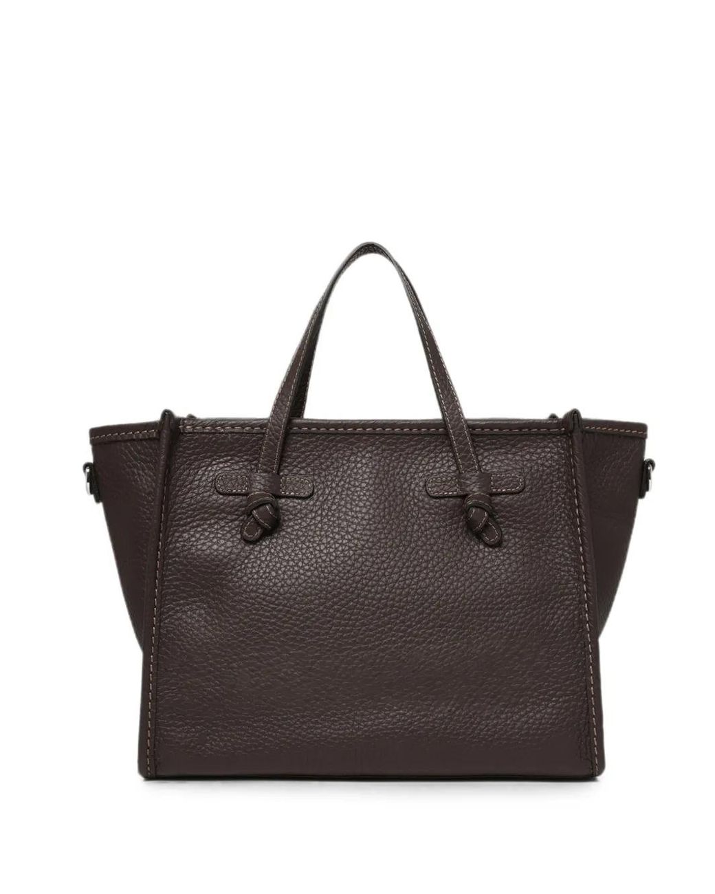 MARCELLA CLUB Brown Marcella Knotted Leather Tote Bag