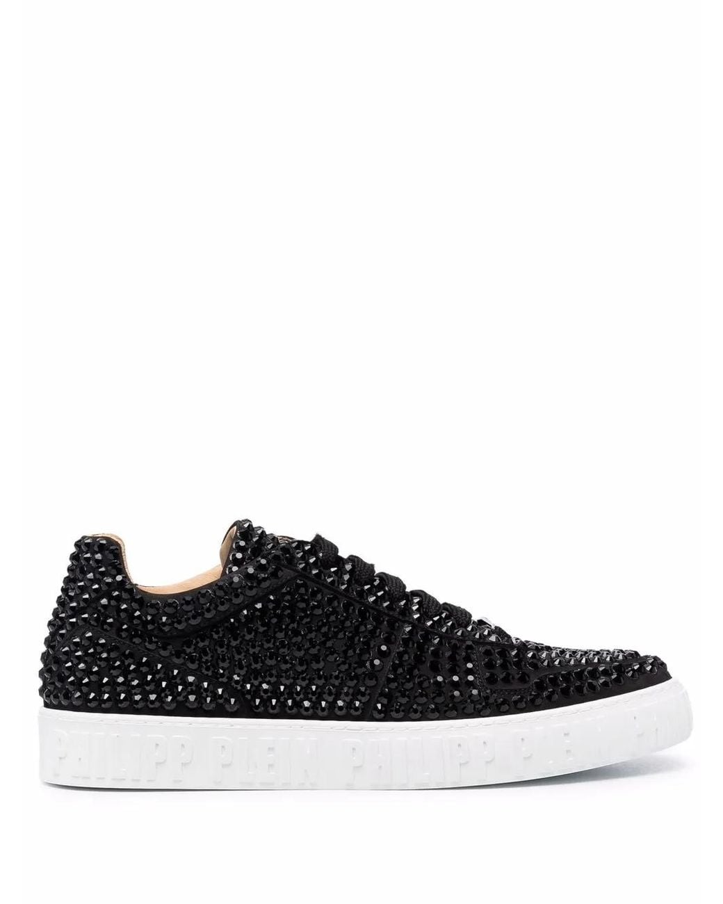 Philipp Plein Black King Power Stud-Embellished Sneakers for men