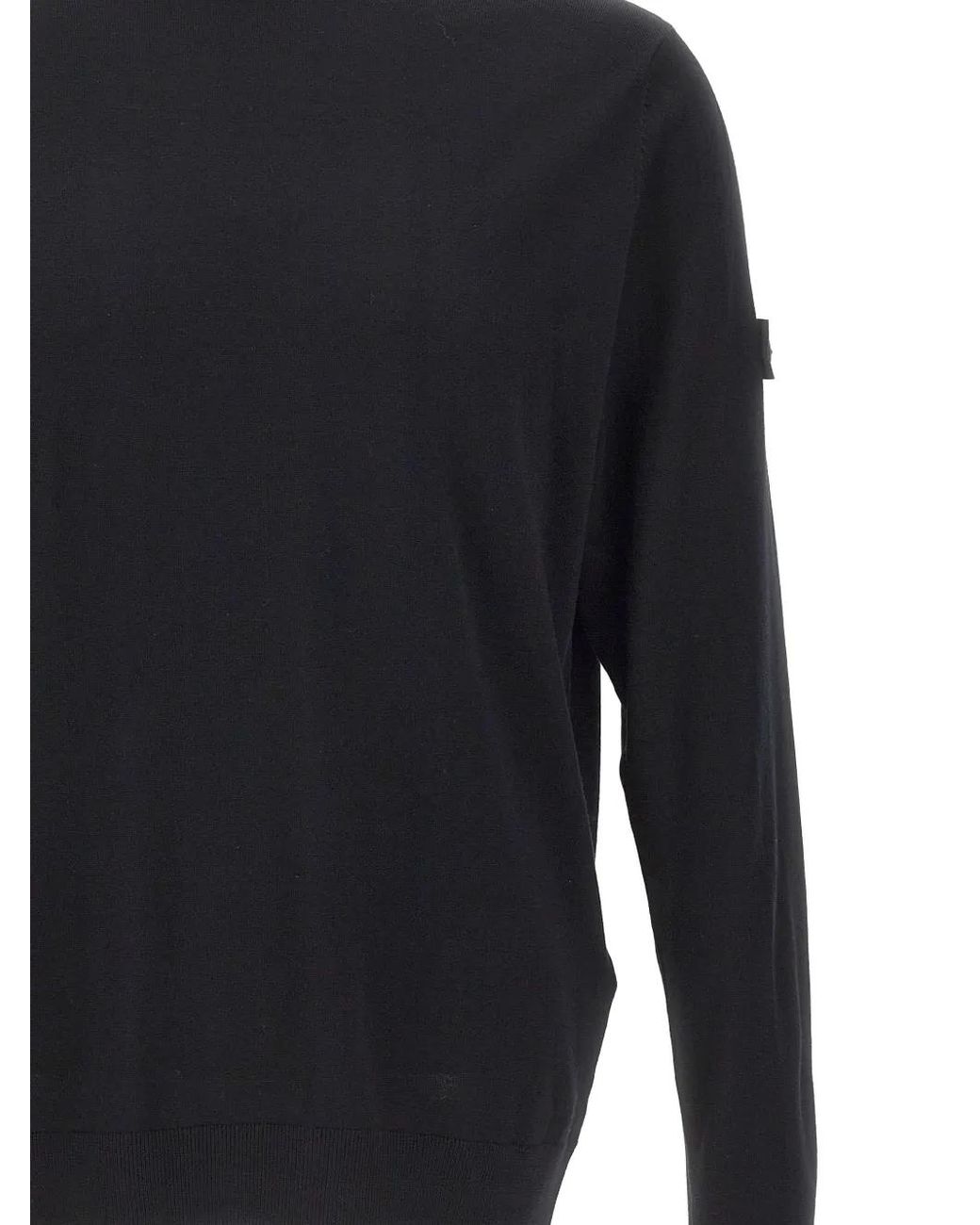Peuterey Blue Logo-Patch Wool Sweater for men