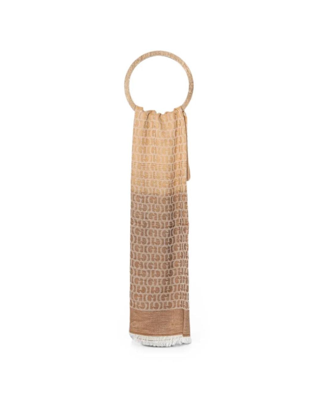 Guess White Logo-Jacquard Scarf