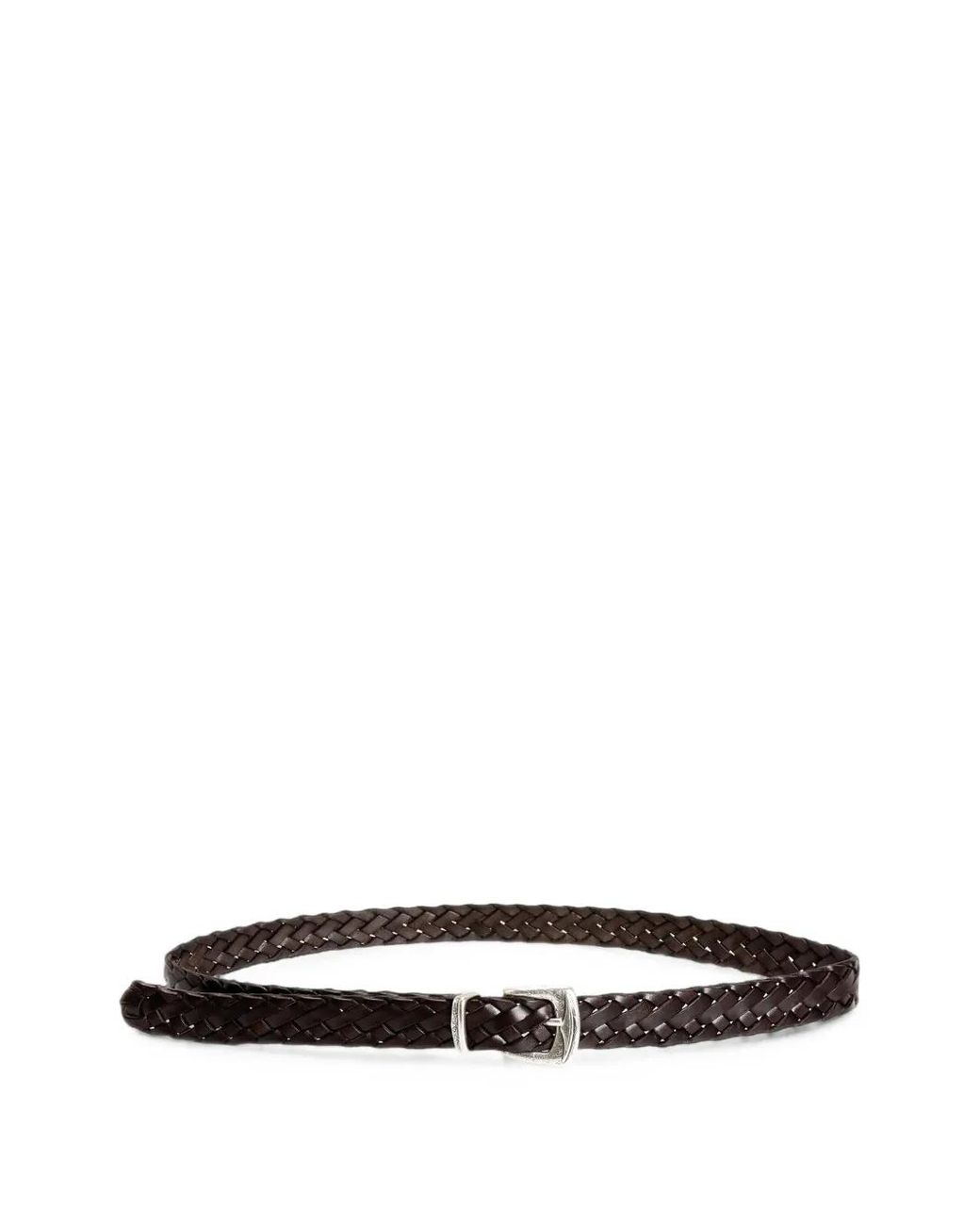 Woolrich White Woven Leather Belt