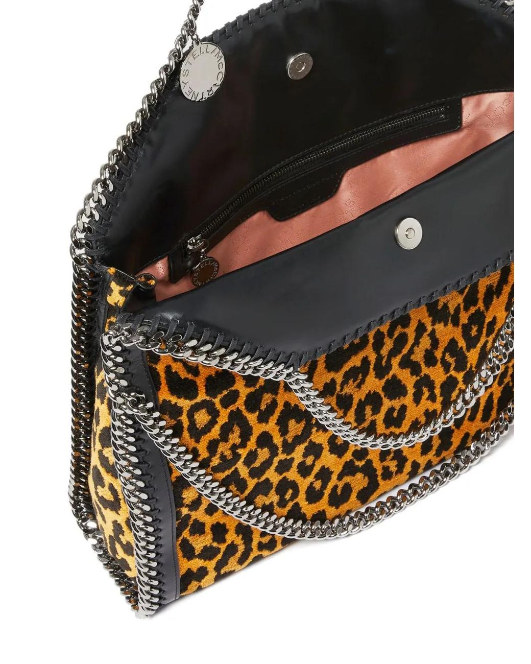 Stella McCartney Metallic Falabella 3Chain Leopard-Print Tote Bag