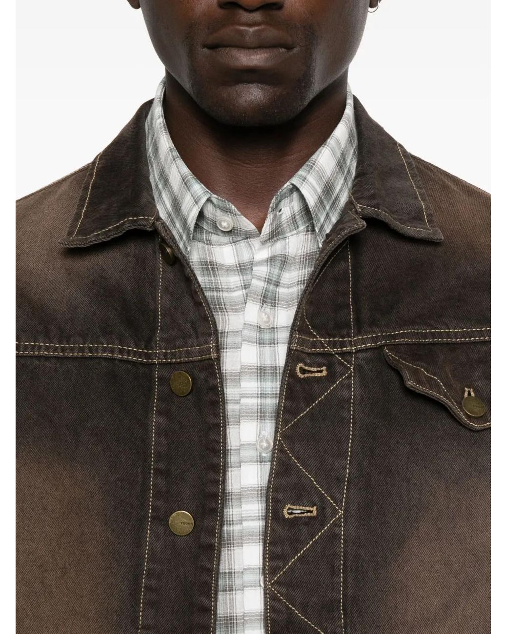 Chaqueta Vaquera Teñida Carter Young de hombre de color Brown