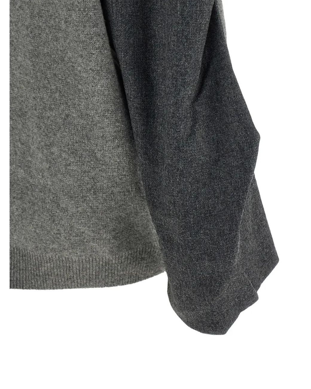 Nude Gray Pull Bicolore À Épaules Basses