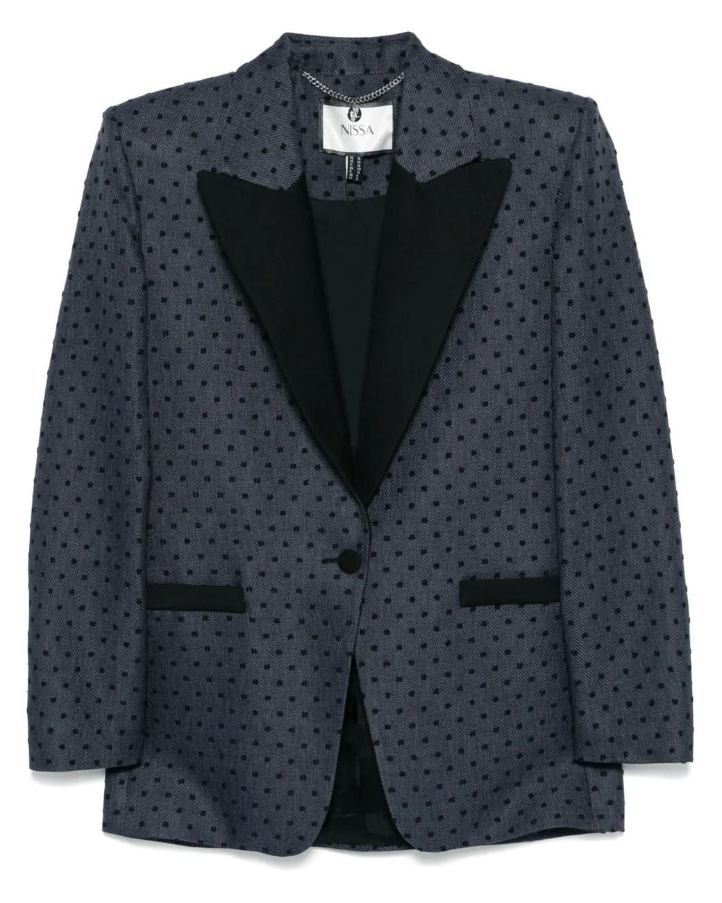 Nissa Black Polka-Dot Blazer