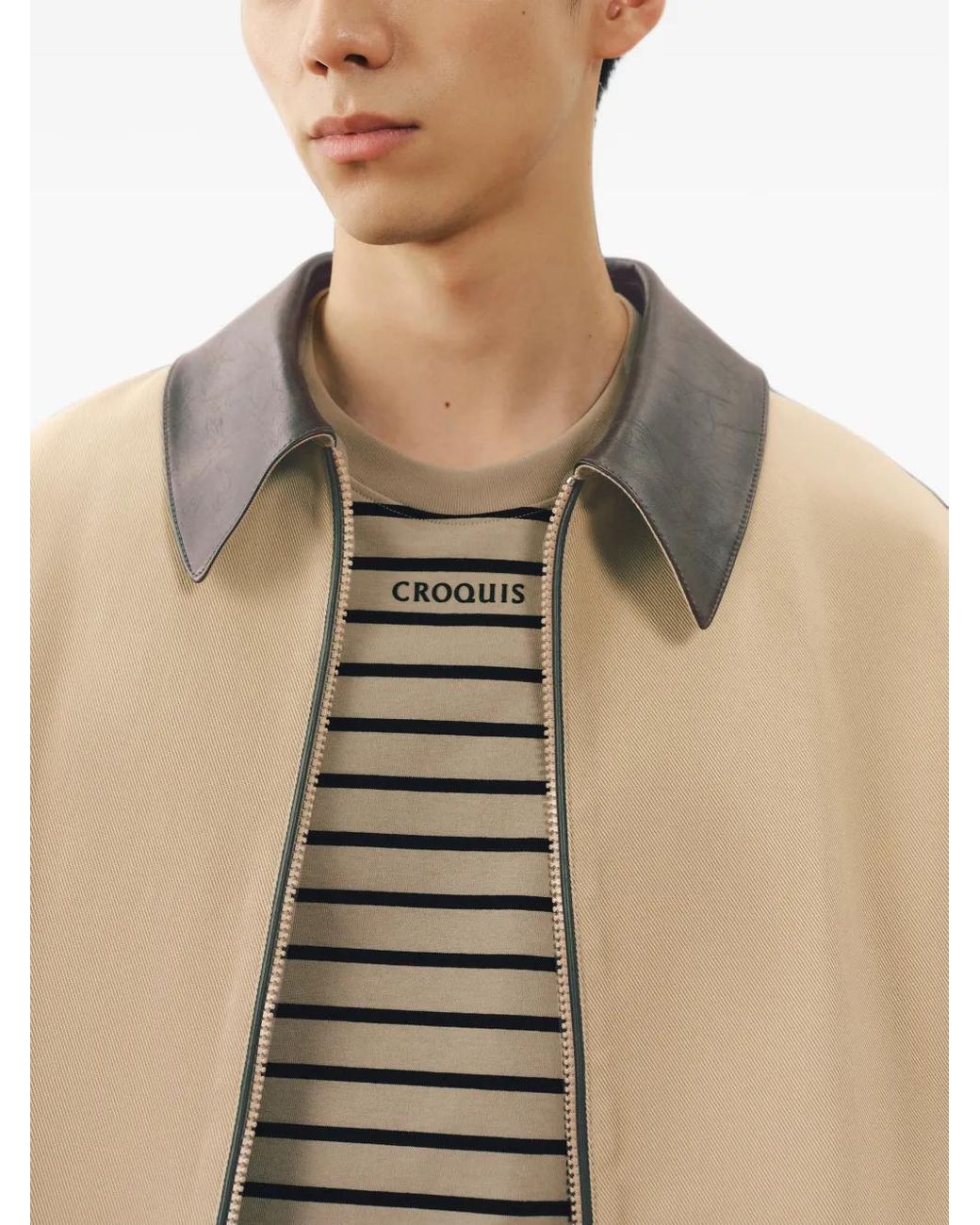 CROQUIS Natural Contrasting-Collar Shirt Jacket for men