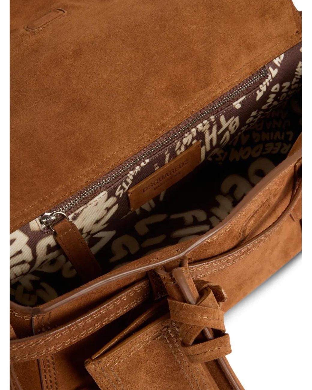 DSquared² Brown Logo-Lettering Tote Bag