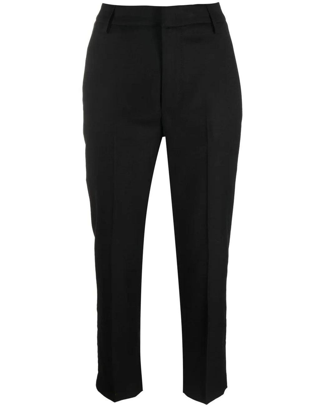 Dondup Black Low-Rise Tailored Cropped Trousers