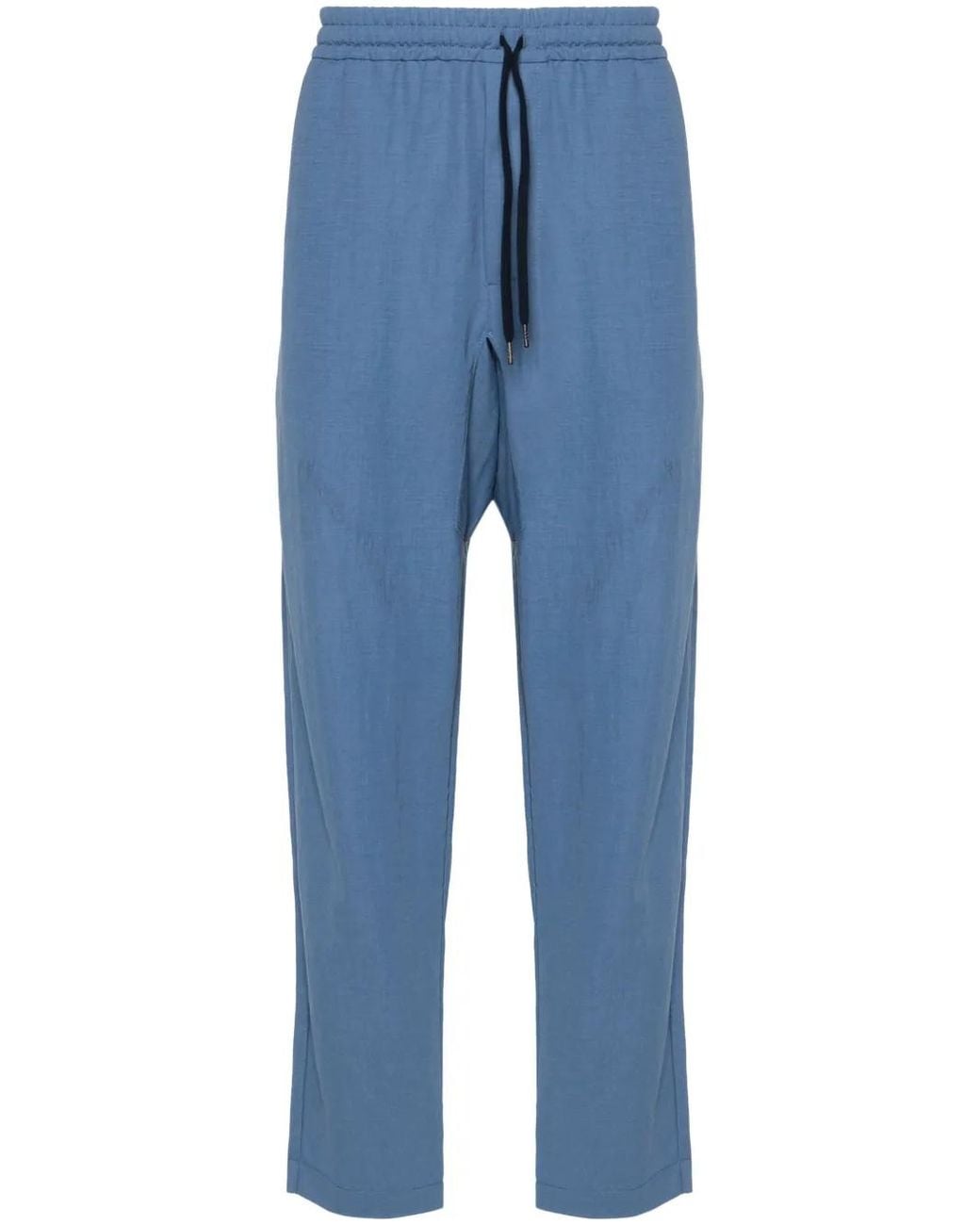 Harris Wharf London Blue Comfort Tapered Trousers for men