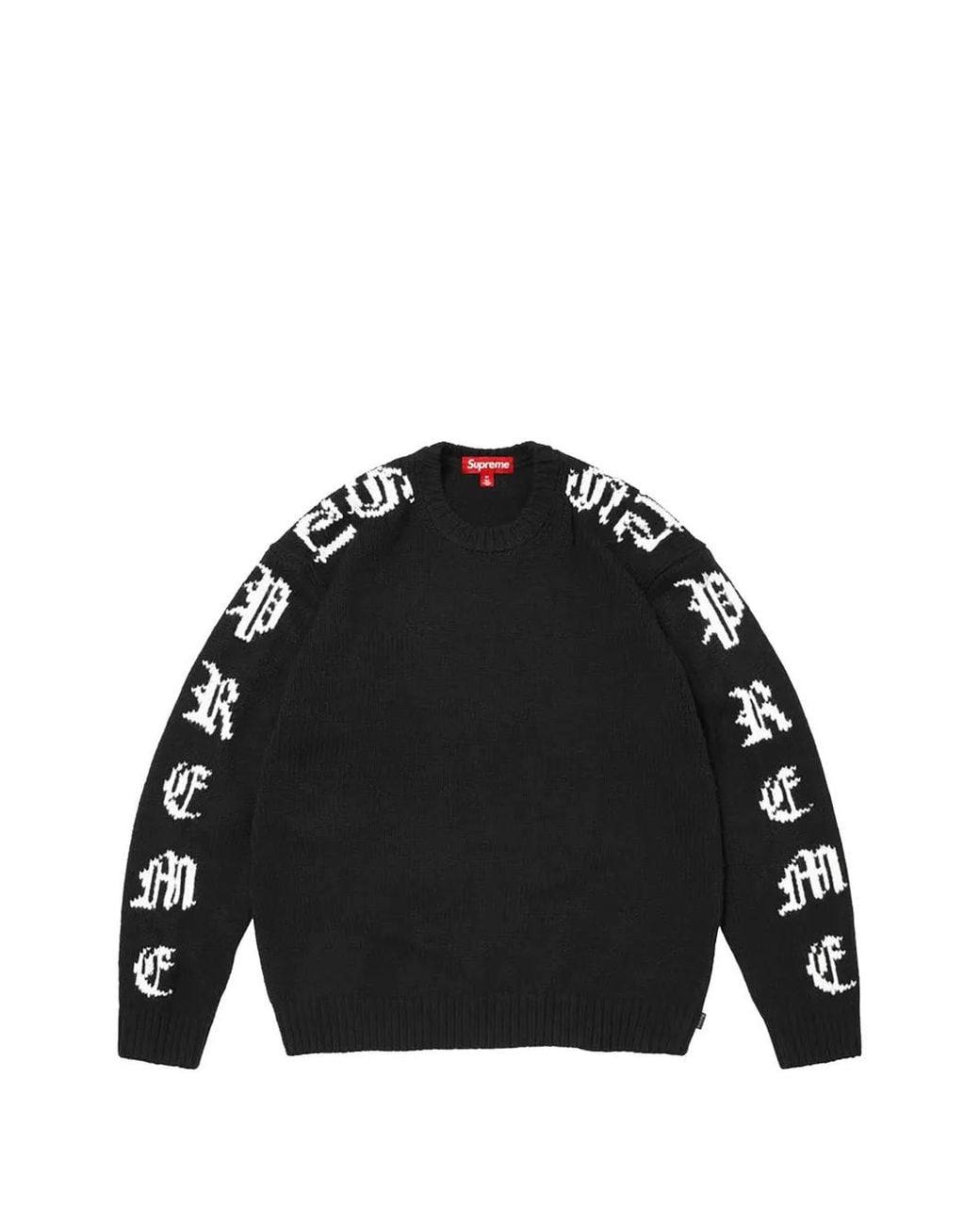 Supreme Black Old English Logo-Detail Sweater for men