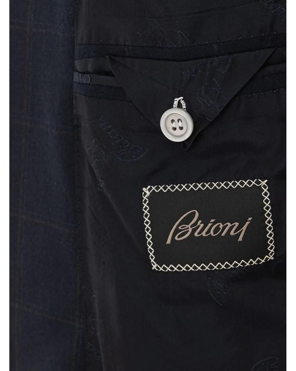 Brioni Blue Check Wool Blazer for men