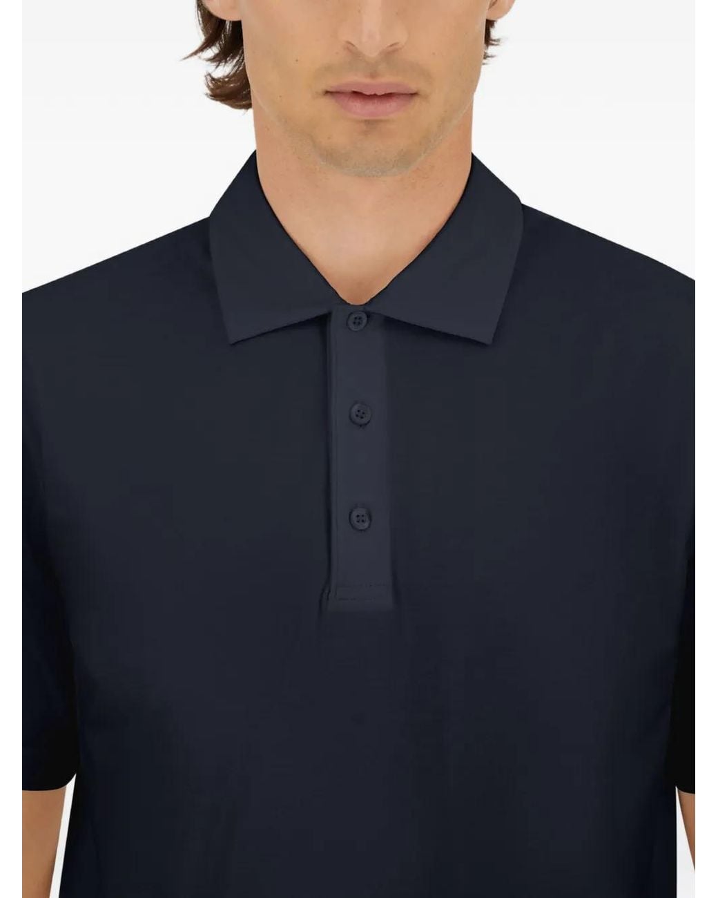 Herno Blue Short-Sleeve Polo Shirt for men
