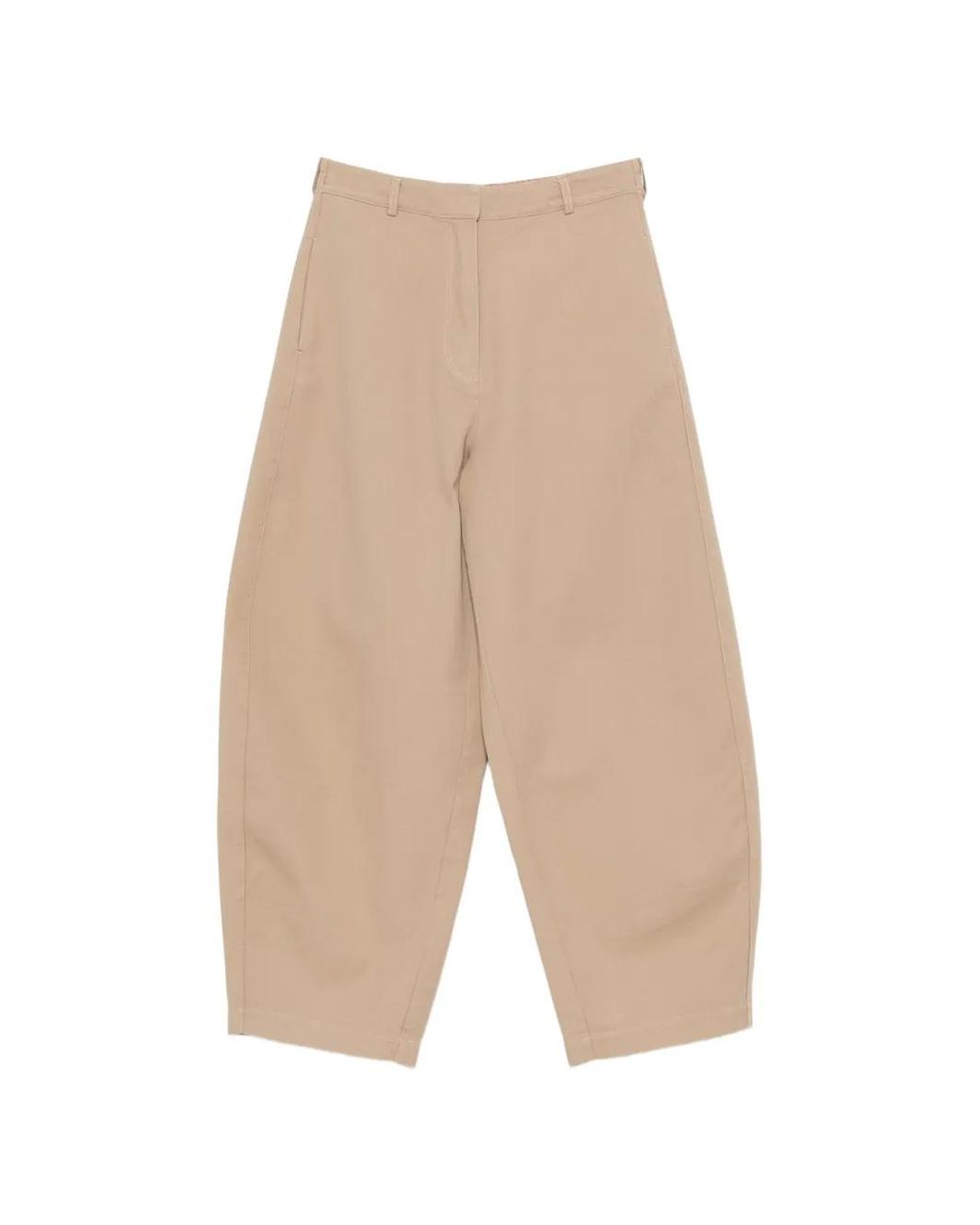 Cordera White Elasticated-Waistband Tapered Trousers