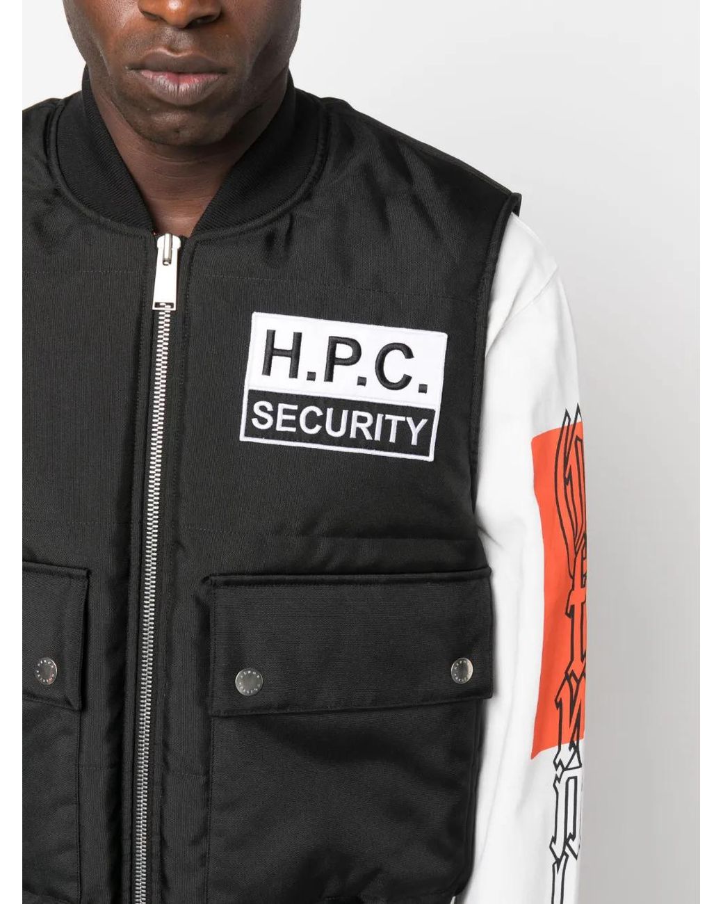 Heron Preston Black H.P.C. Security Gilet for men
