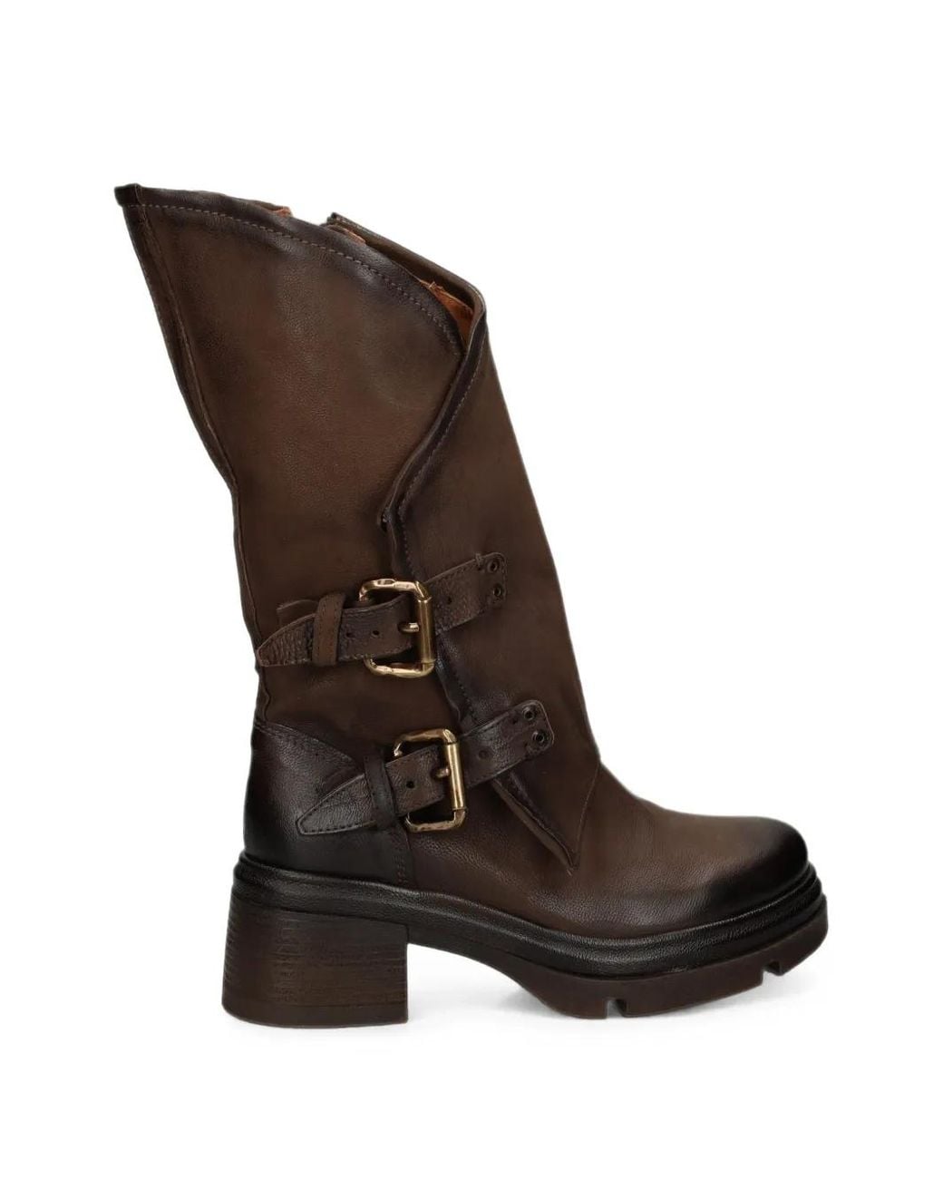 A.s.98 Brown Easton Buckle-Fastening Leather Boots