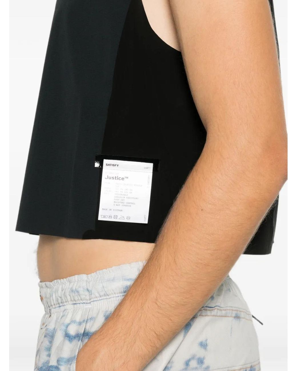 Satisfy Black Justice Trail Cropped Vest for men