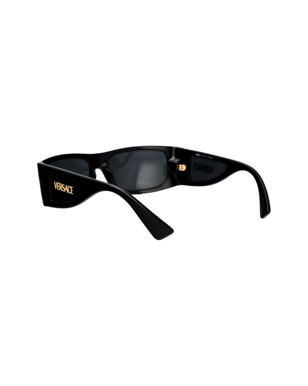 Versace Black Logo-Lettering Sunglasses
