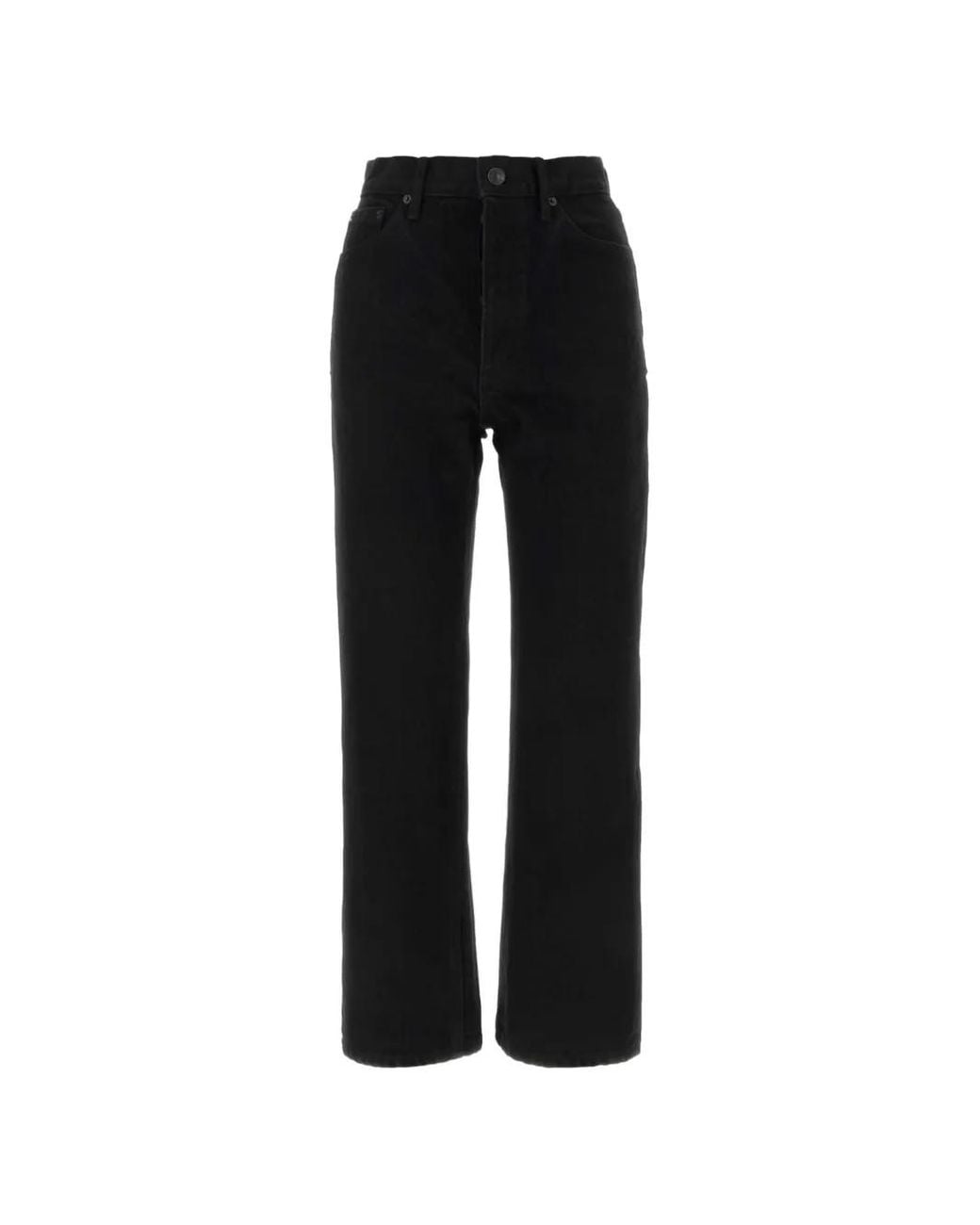 Balenciaga Black Cropped Straight-Leg Jeans