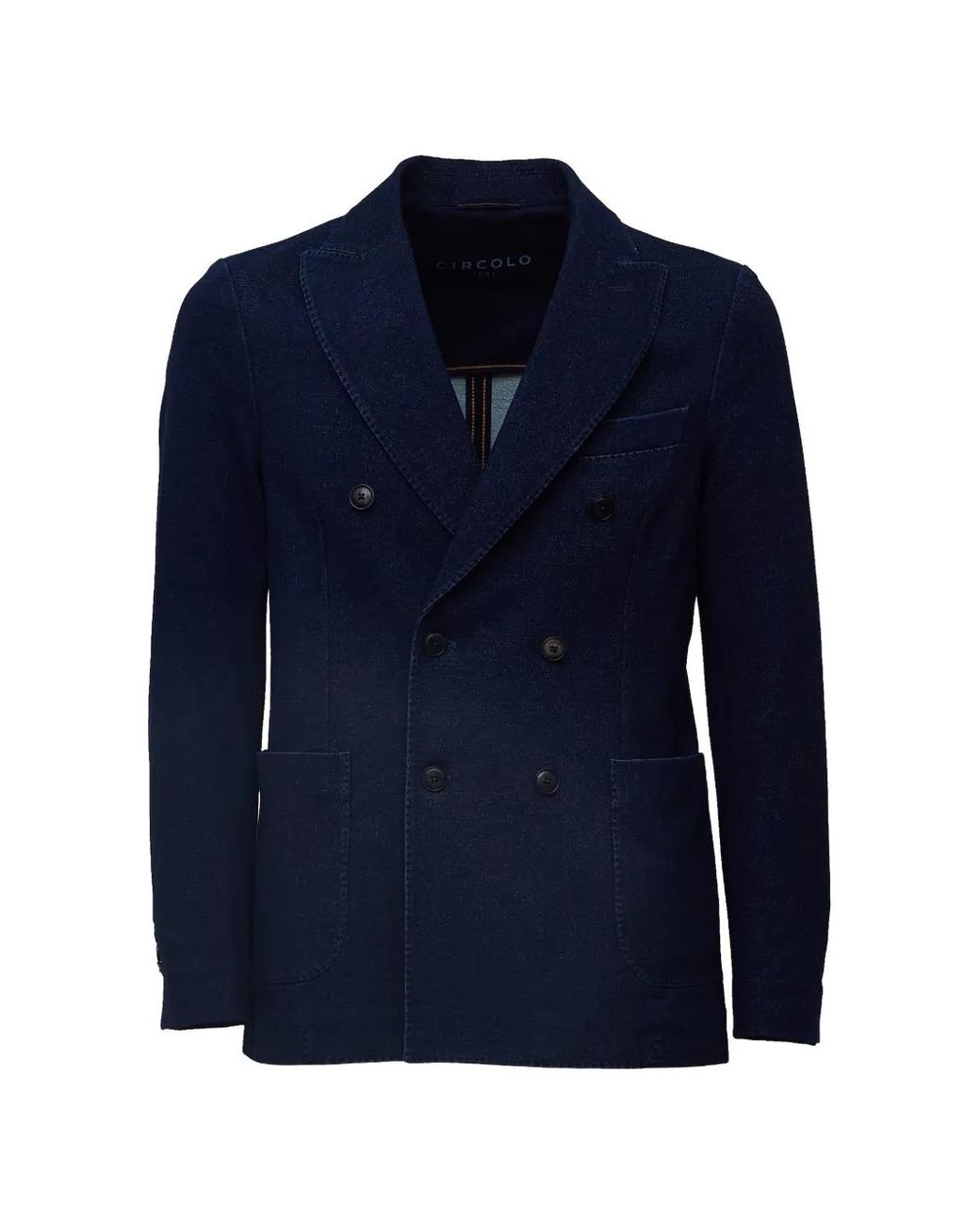 Circolo 1901 Blue Double-Breasted Peak-Lapel Blazer for men