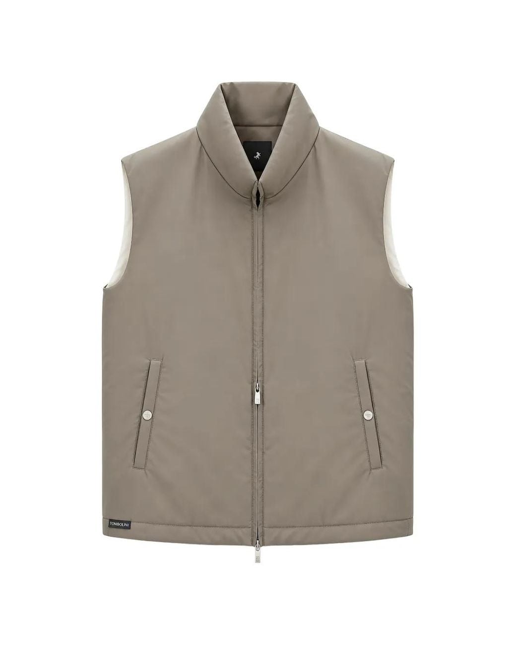 Tombolini Gray Logo-Plaque Zip-Up Gilet for men
