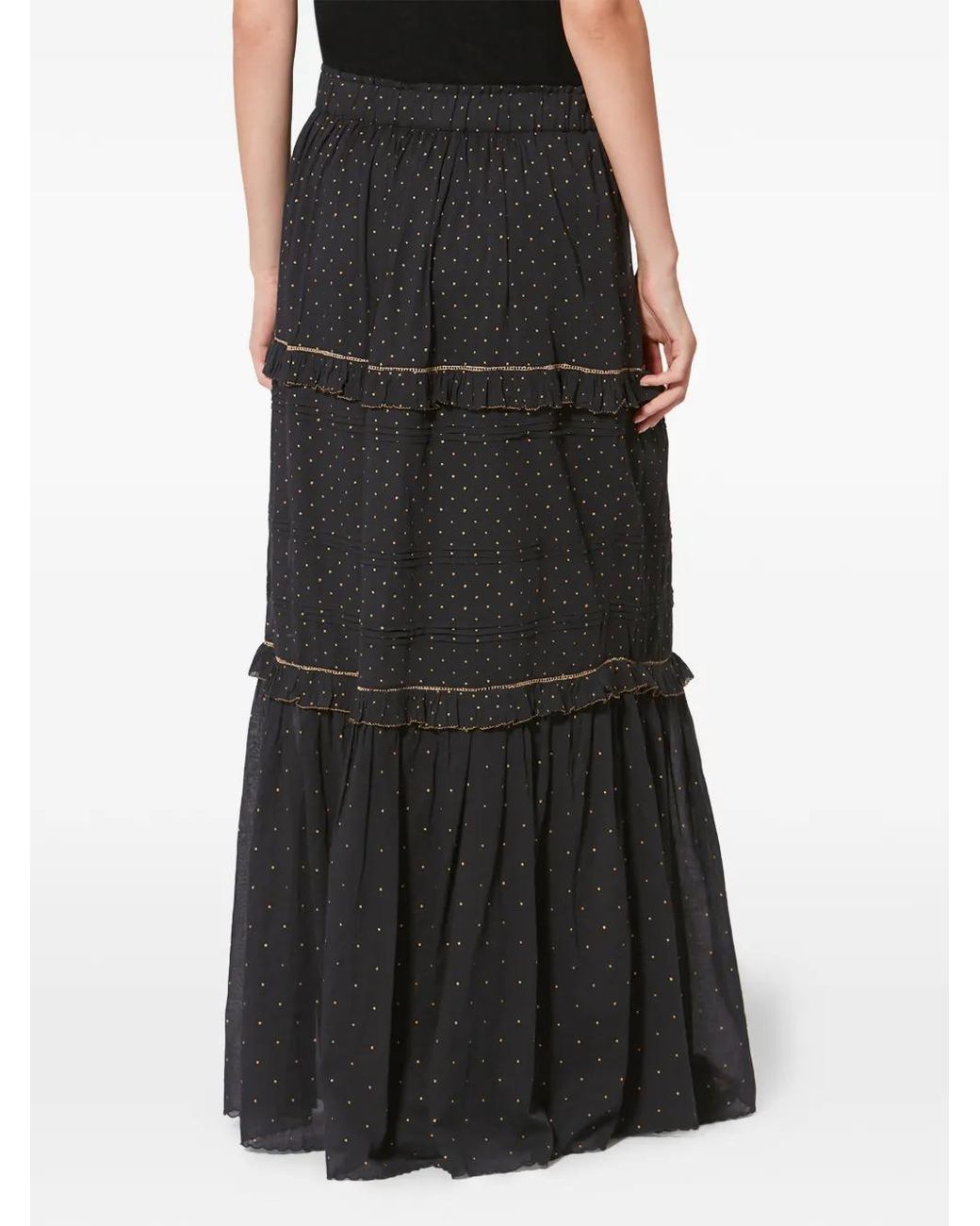 Isabel Marant Flounced Maxi Rok in het Black