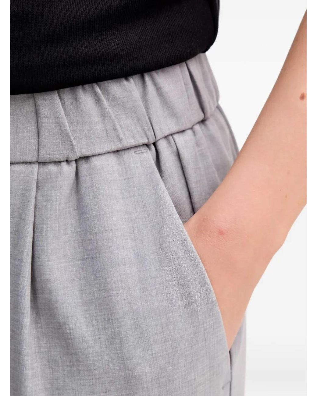 Benetton Gray Elastic-Waistband Trousers