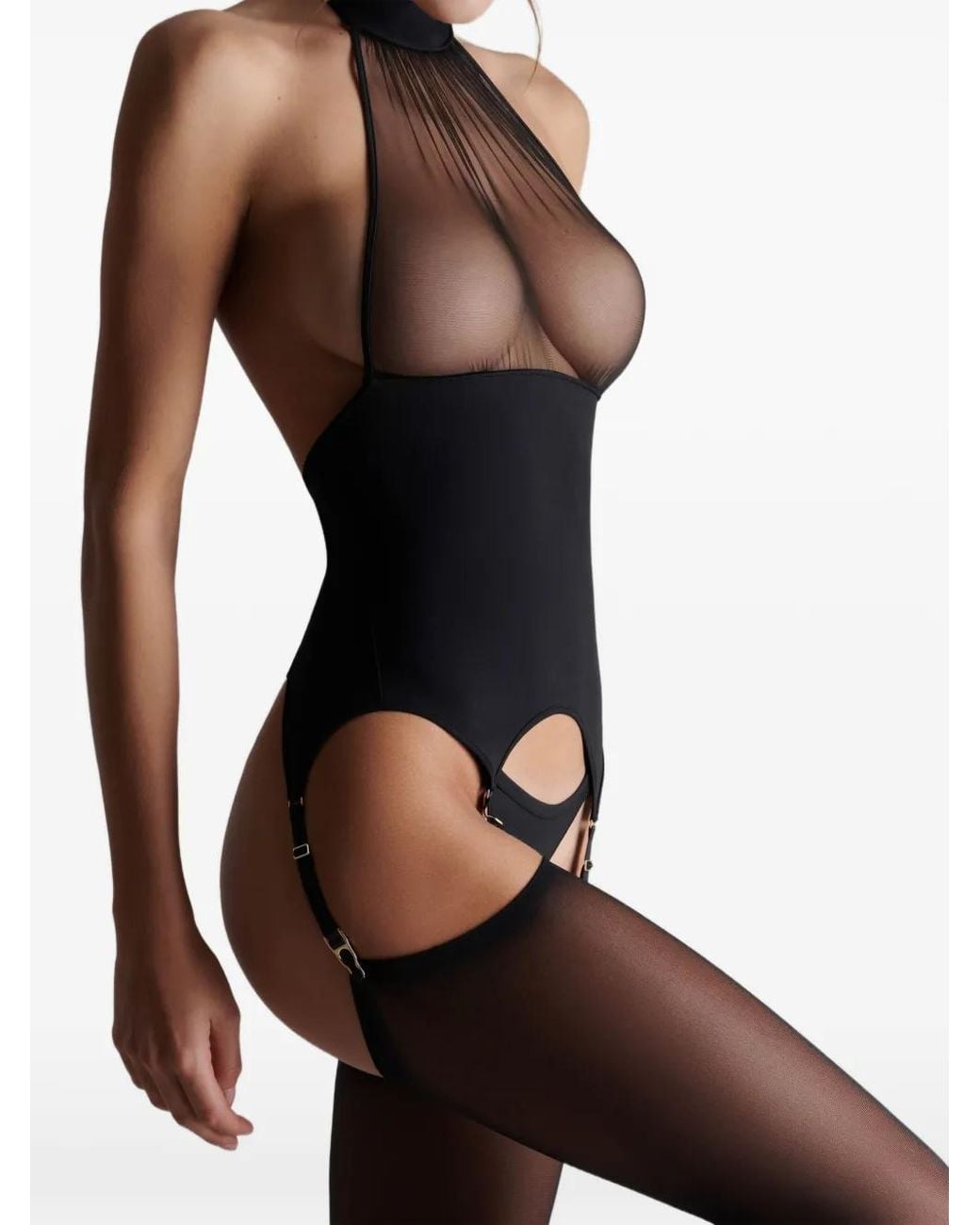 Scandale Black Nuit Fauve Suspender Top