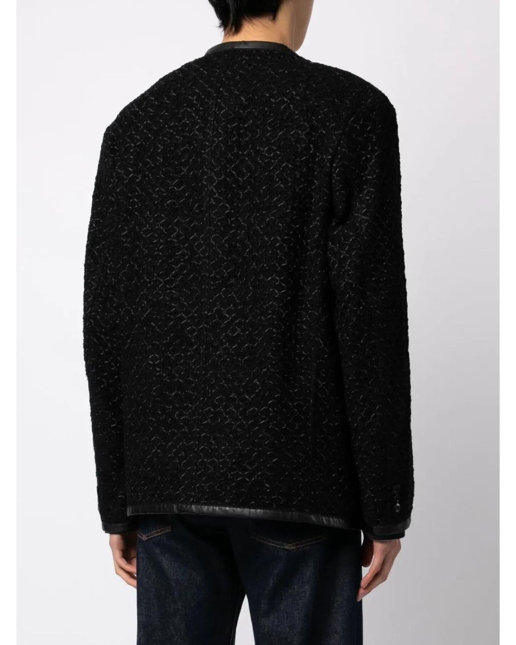 Junya Watanabe Black V-Neck Single-Breasted Jacket for men