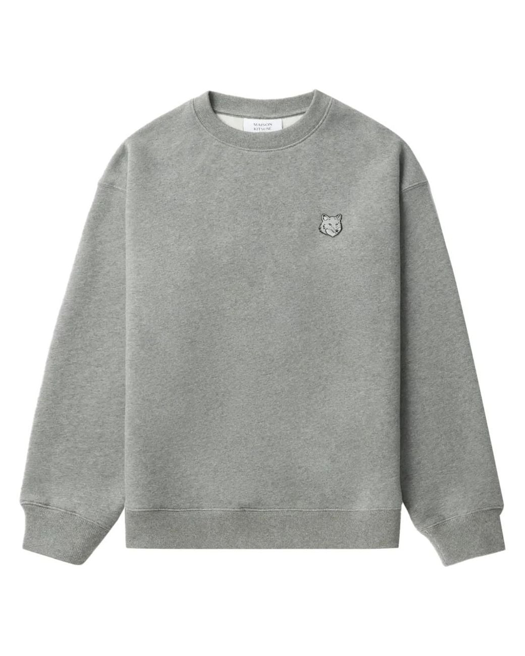 Maison Kitsuné Gray Bold Fox Head-Patch Sweatshirt