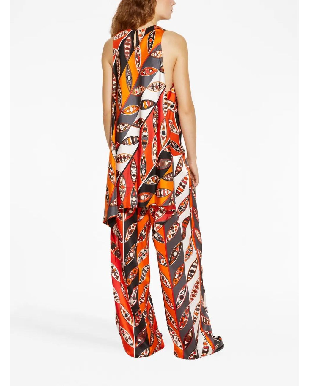 Emilio Pucci グラフィック ノースリーブ ブラウス Red