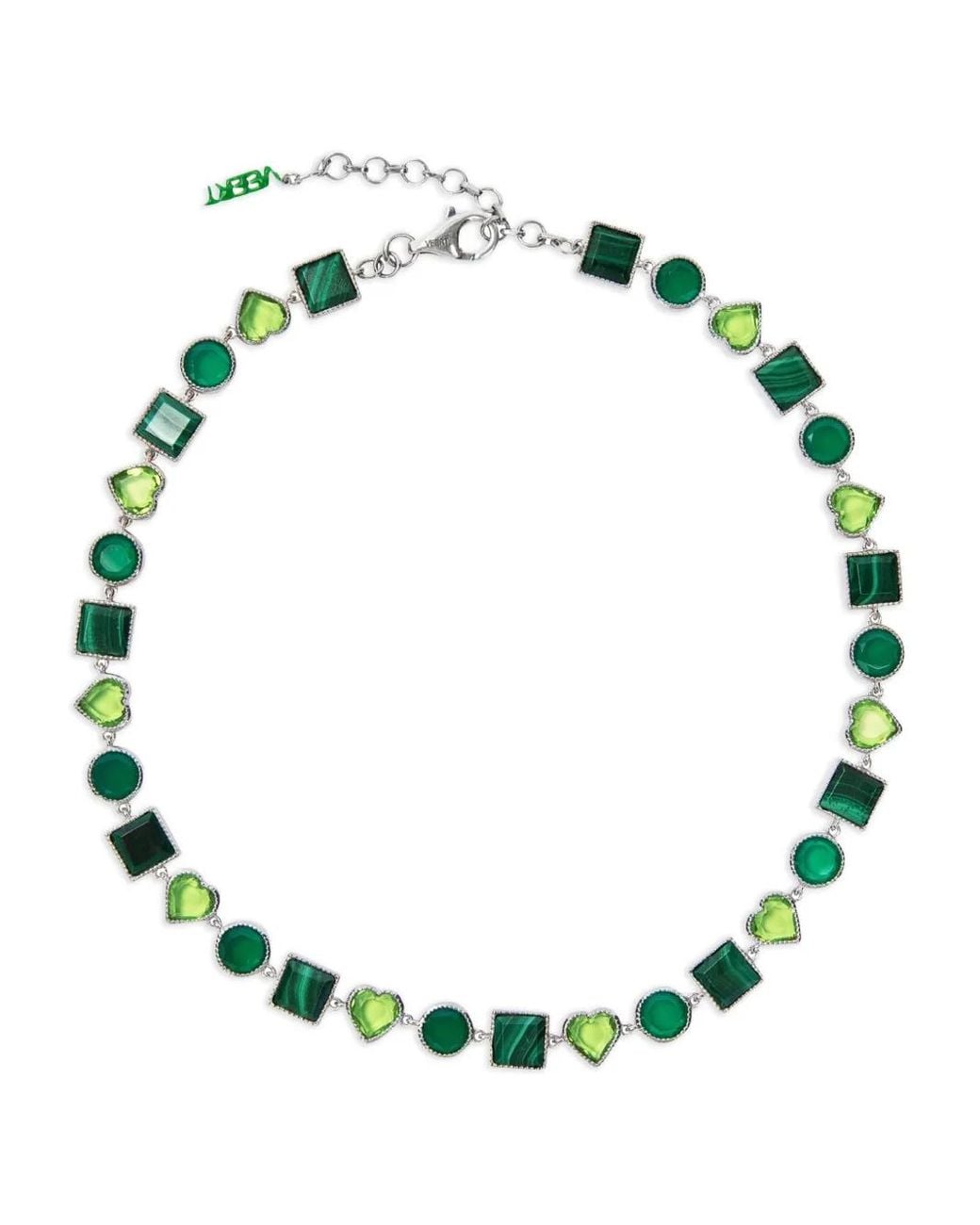 Veert Green Geometric Charm Necklace