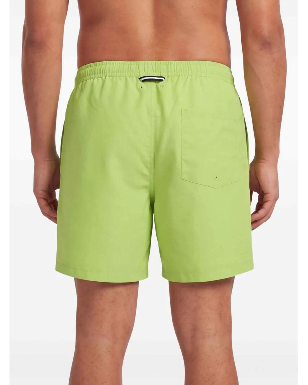 Fred Perry Green Logo-Embroidered Drawstring Swim Shorts for men