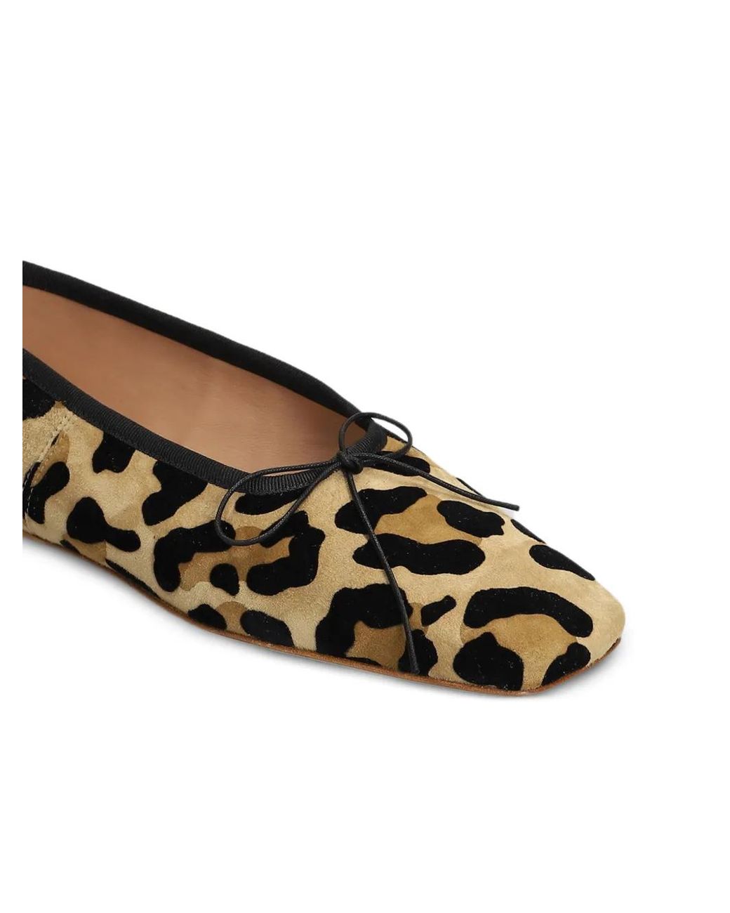 Anniel Natural Leopard-Print Bow-Detail Ballet Flats
