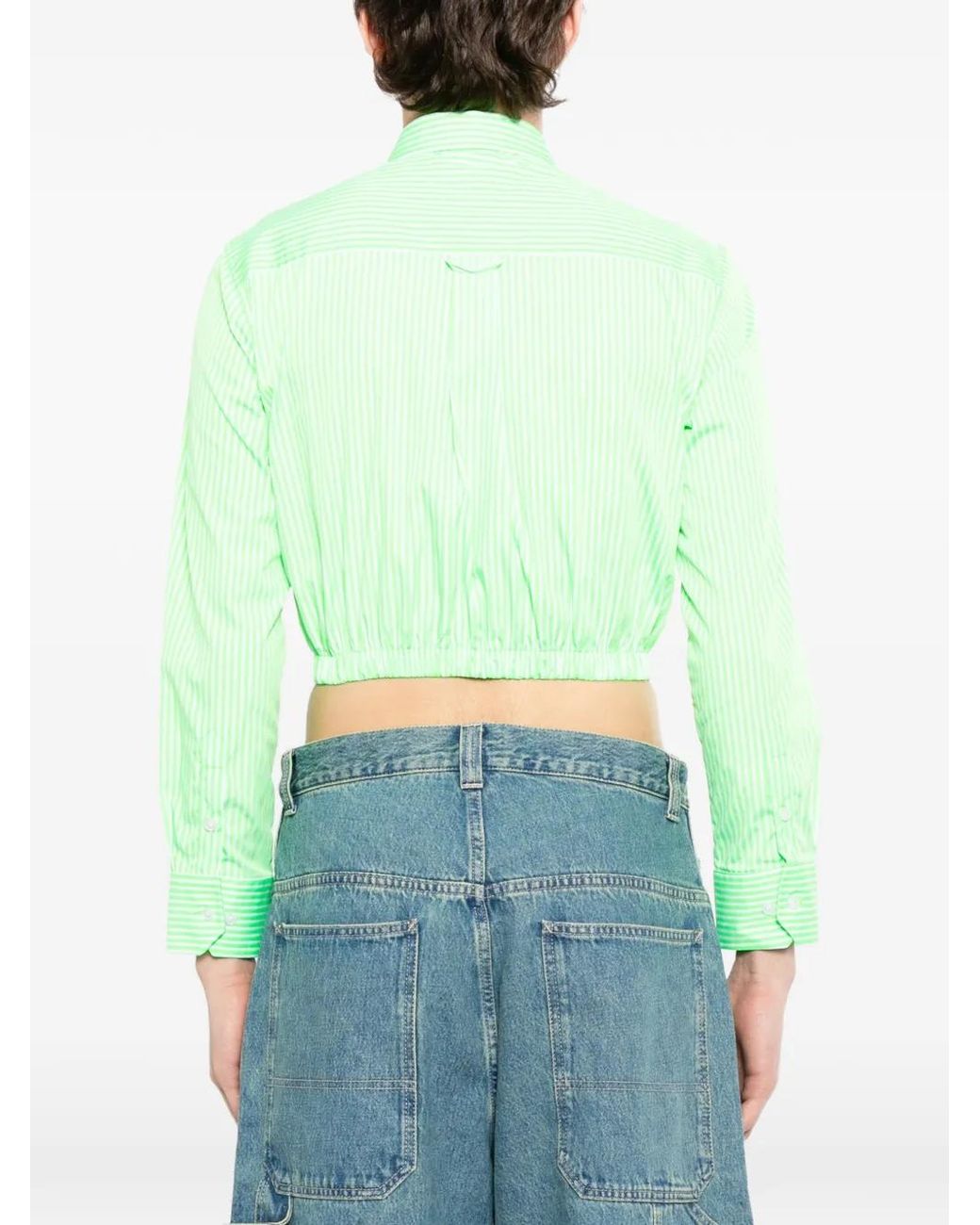 Vetements Green Striped Shirt for men