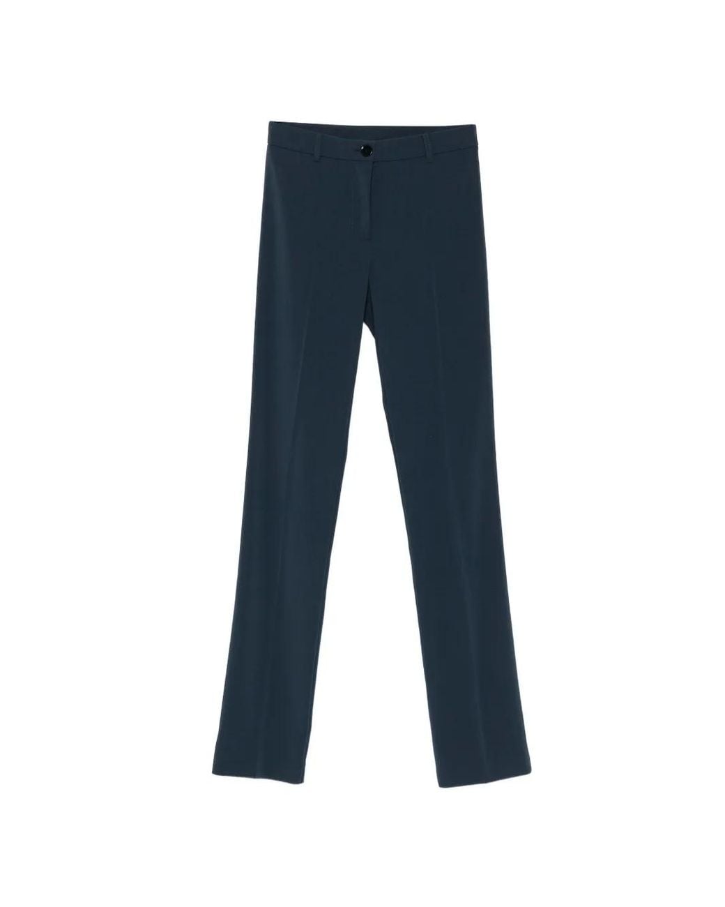 Patrizia Pepe Blue Button-Fastening Slim-Fit Trousers