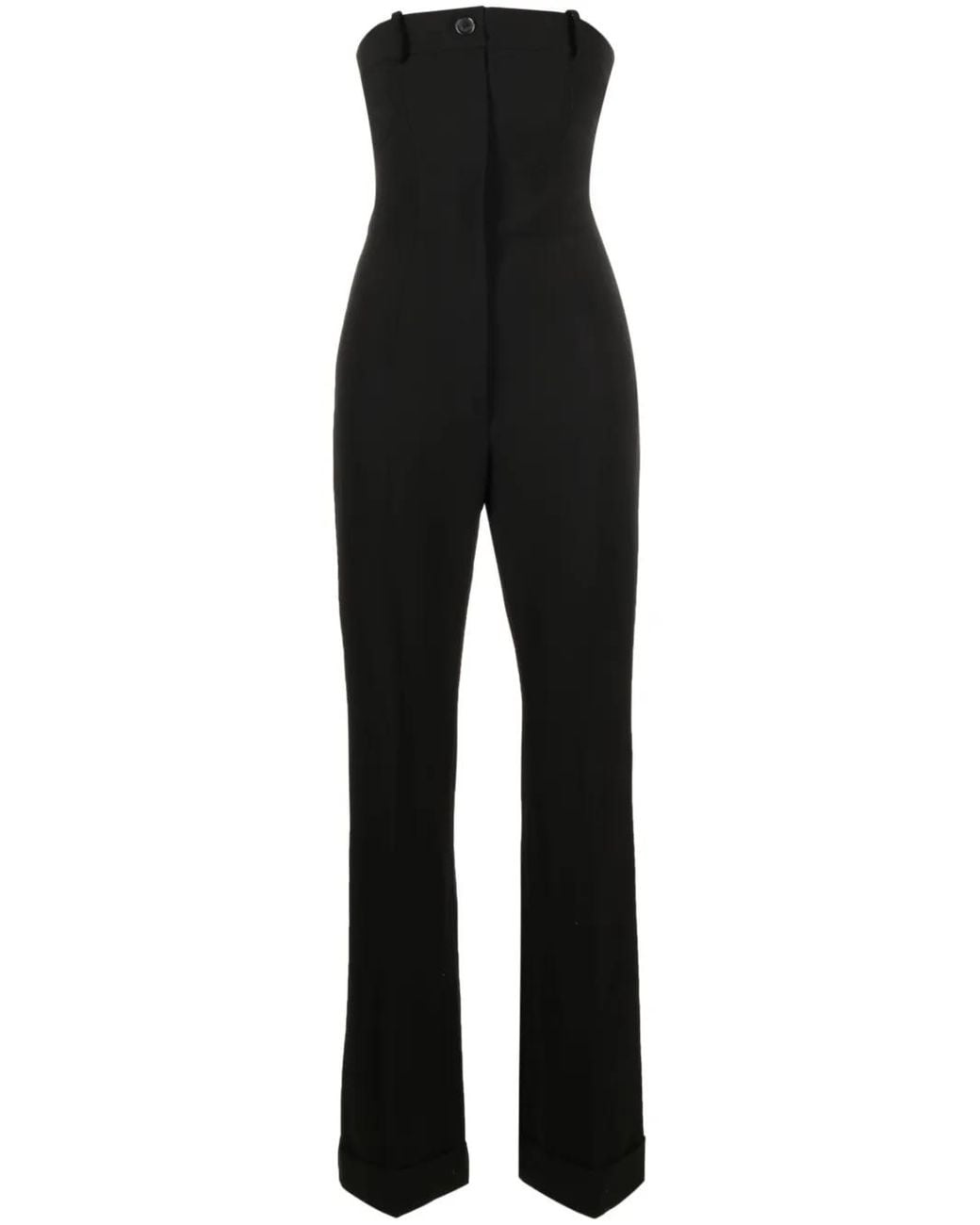 Moschino Black Strapless Straight-Leg Jumpsuit