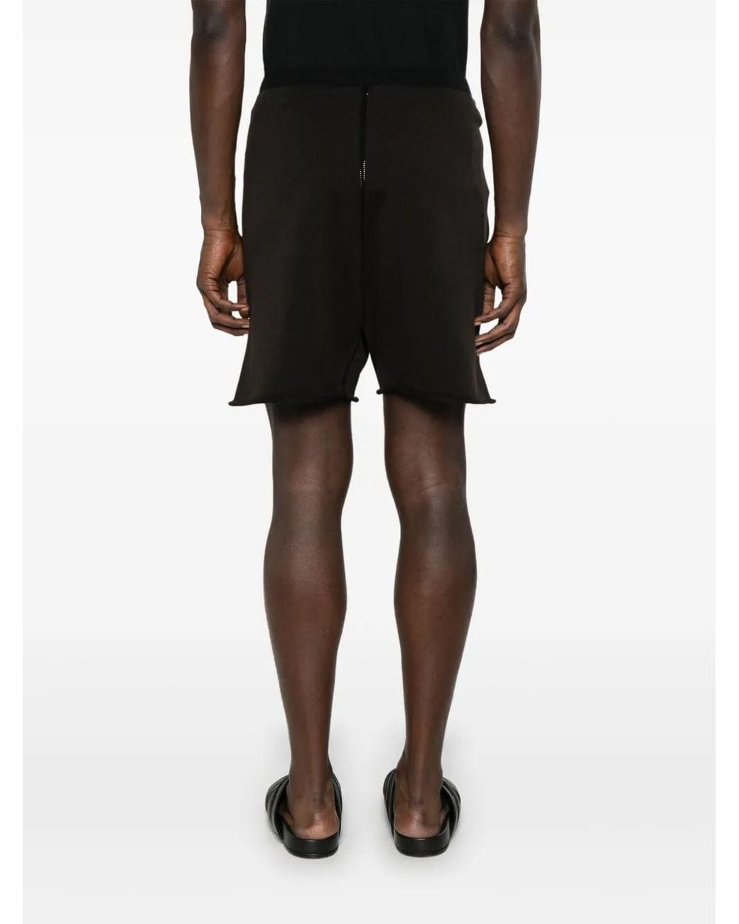 Label Under Construction Black Cotton Shorts for men