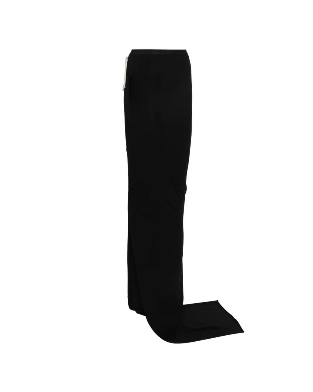Rick Owens Black Drawstrings Maxi Skirt