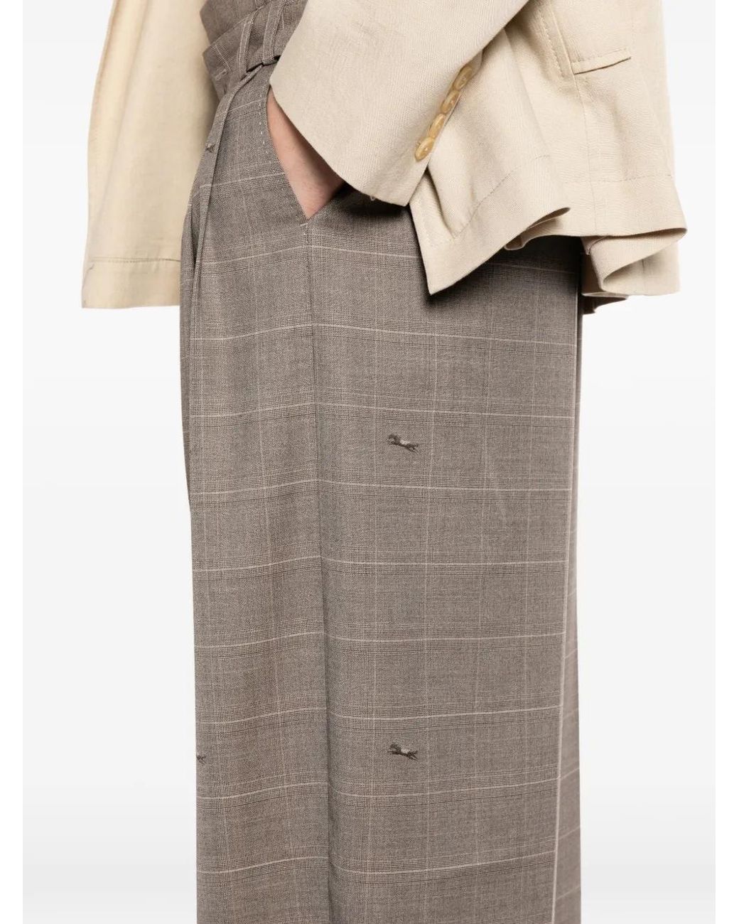 CROQUIS Gray Plaided Trousers for men