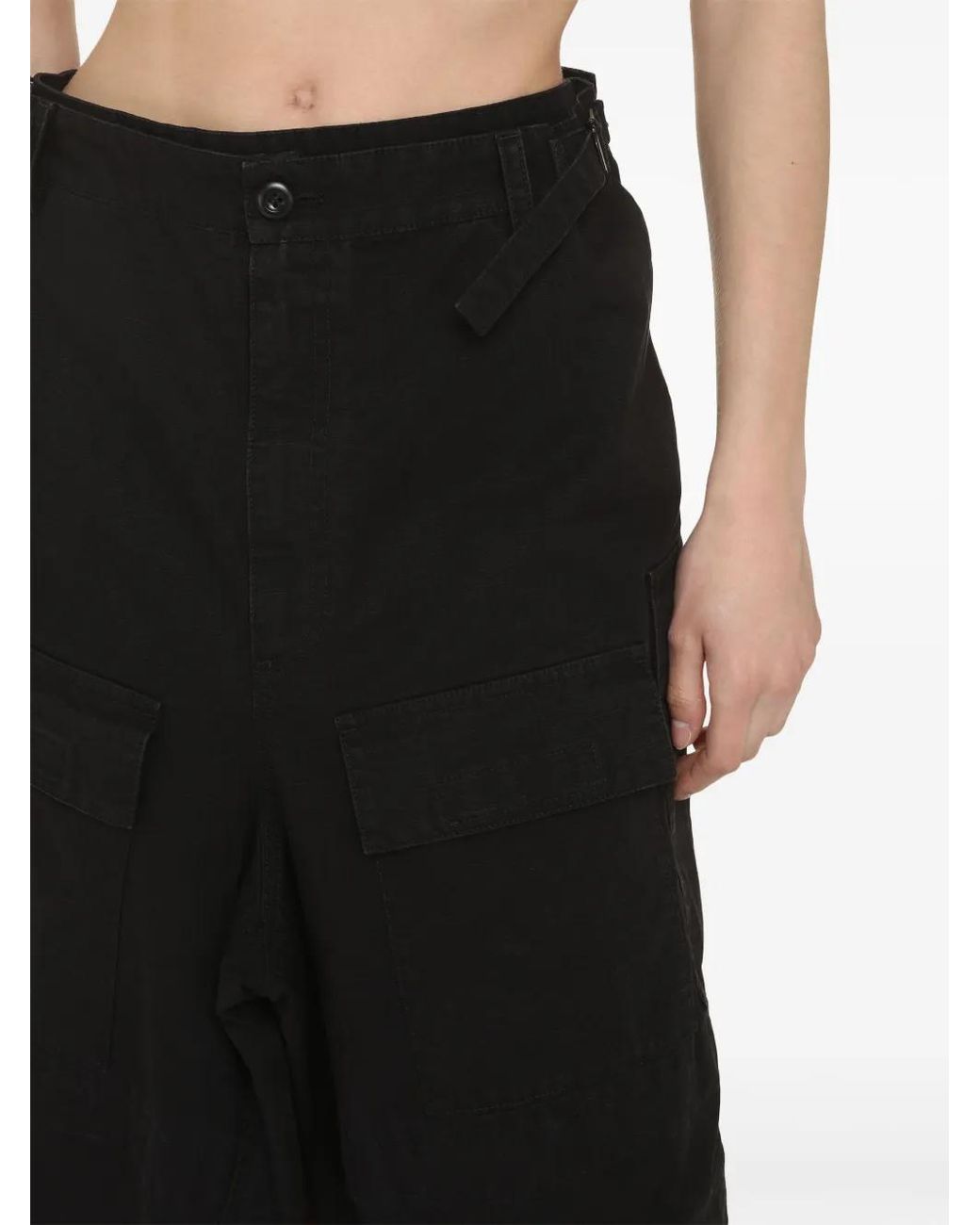 Balenciaga Black Cargo-Pockets Slit Skirt