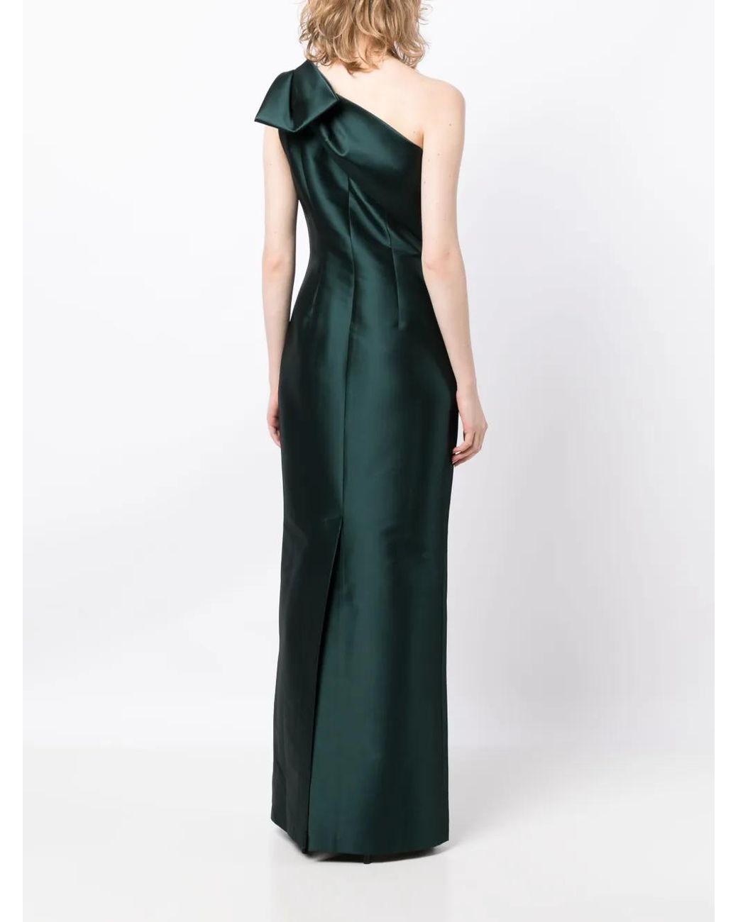Sachin & Babi Green Bonnie Satin-Finish Gown